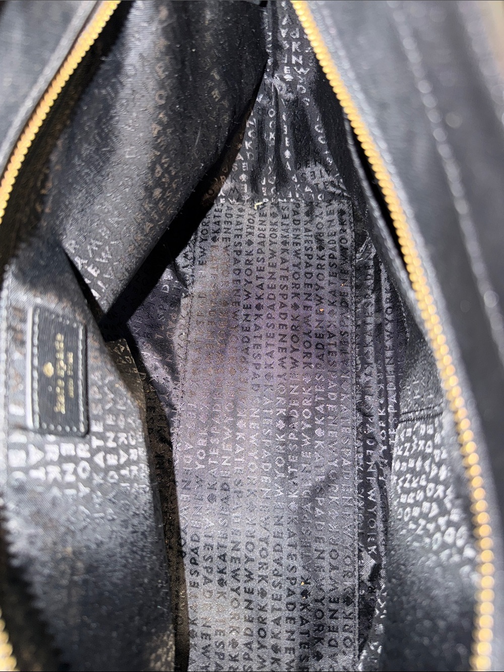 kate spade Black Structured Leather Tote with Gold Plaque - Picture 5 of 5